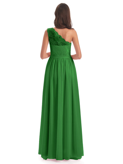 Scarlett One Shoulder Split Chiffon/Lace Bridesmaid Dresses