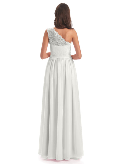 Scarlett One Shoulder Split Chiffon/Lace Bridesmaid Dresses