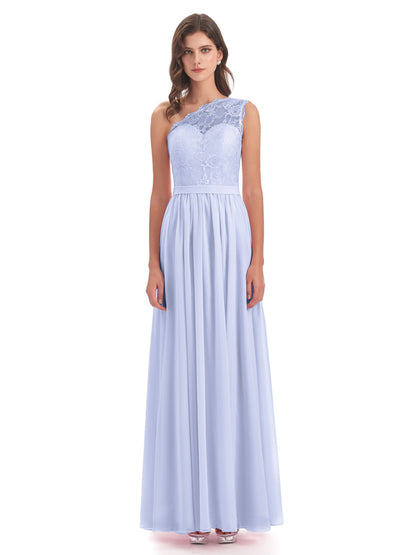 Scarlett One Shoulder Split Chiffon/Lace Bridesmaid Dresses