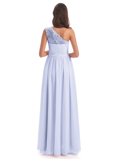 Scarlett One Shoulder Split Chiffon/Lace Bridesmaid Dresses