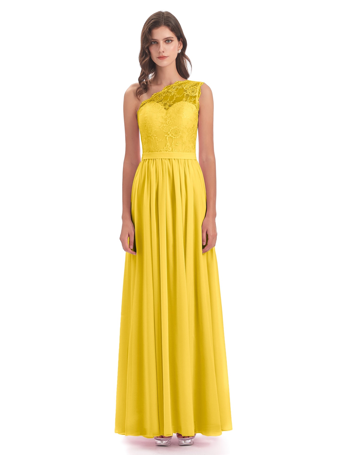 Scarlett One Shoulder Split Chiffon/Lace Bridesmaid Dresses