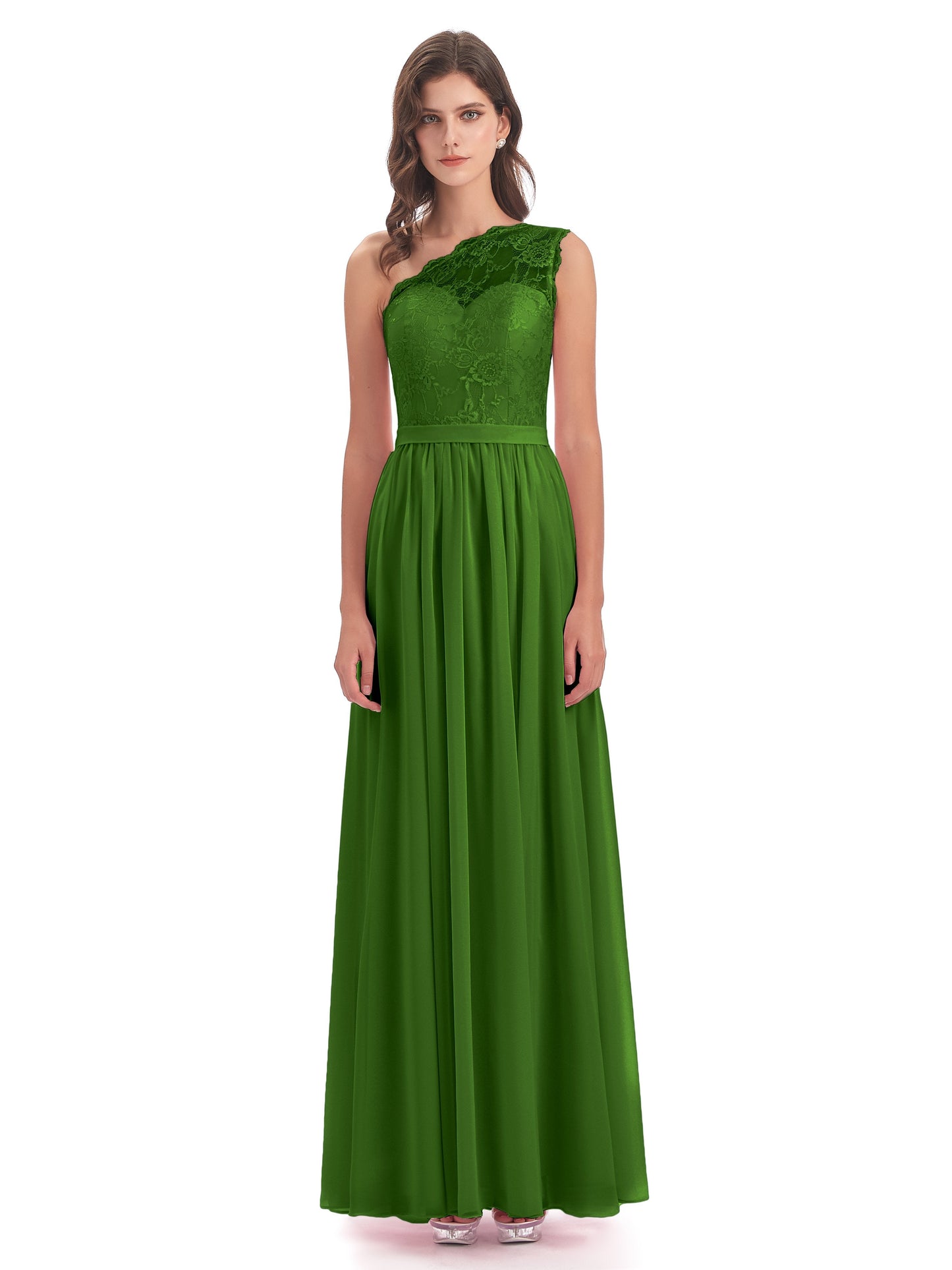 Scarlett One Shoulder Split Chiffon/Lace Bridesmaid Dresses