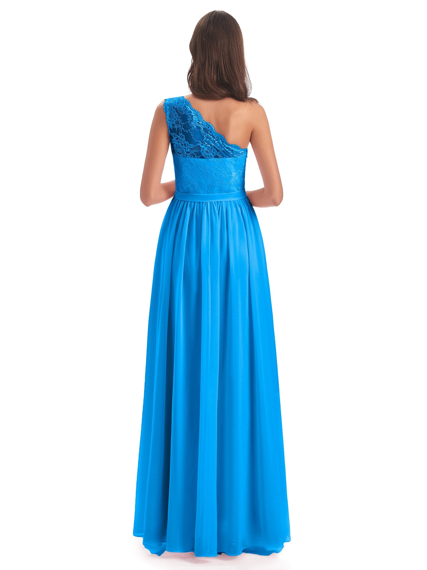 Scarlett One Shoulder Split Chiffon/Lace Bridesmaid Dresses