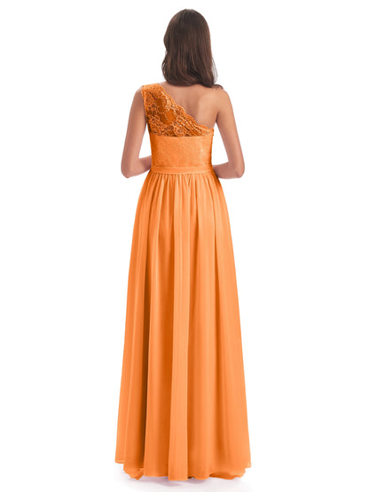 Scarlett One Shoulder Split Chiffon/Lace Bridesmaid Dresses