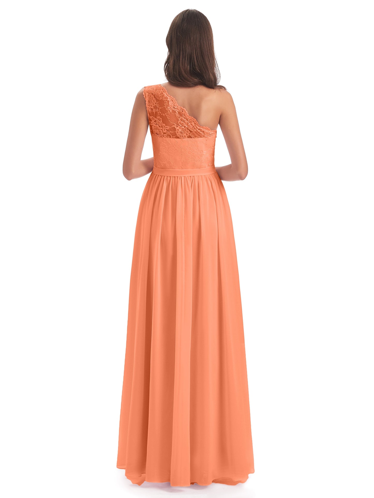 Scarlett One Shoulder Split Chiffon/Lace Bridesmaid Dresses