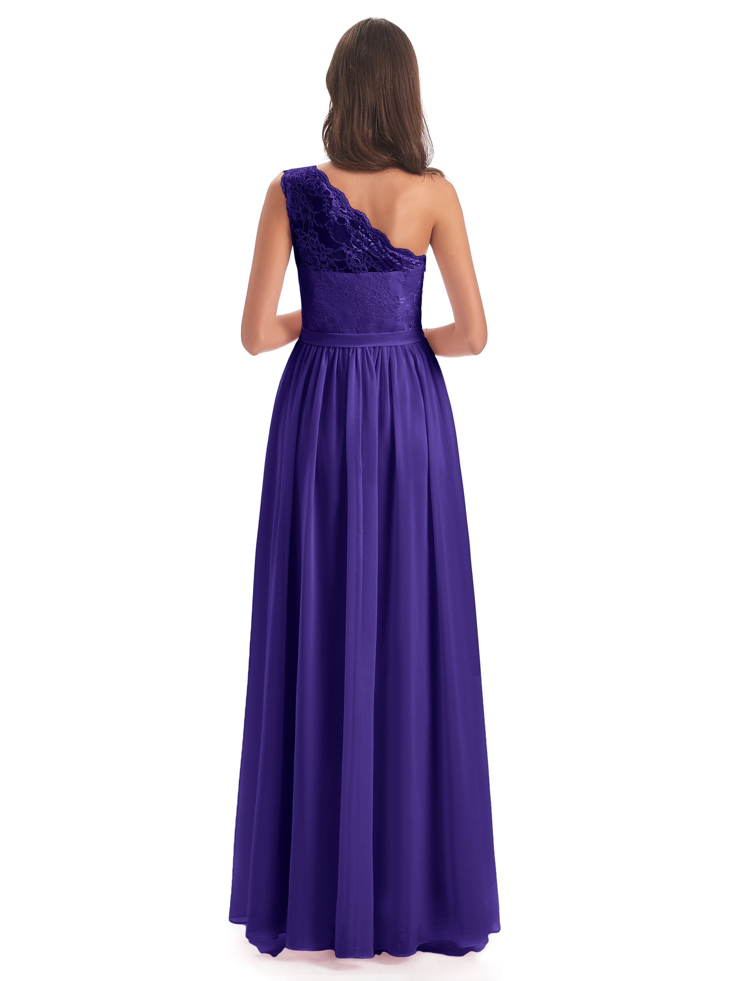 Scarlett One Shoulder Split Chiffon/Lace Bridesmaid Dresses