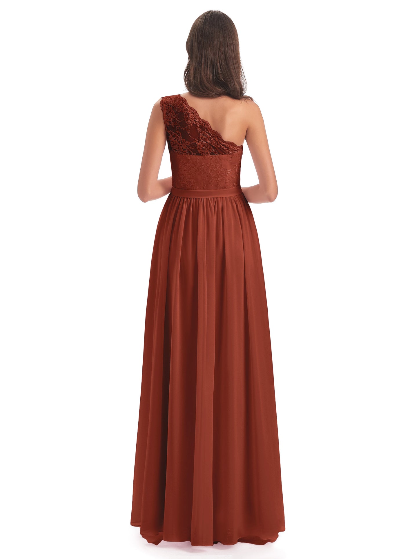 Scarlett One Shoulder Split Chiffon/Lace Bridesmaid Dresses