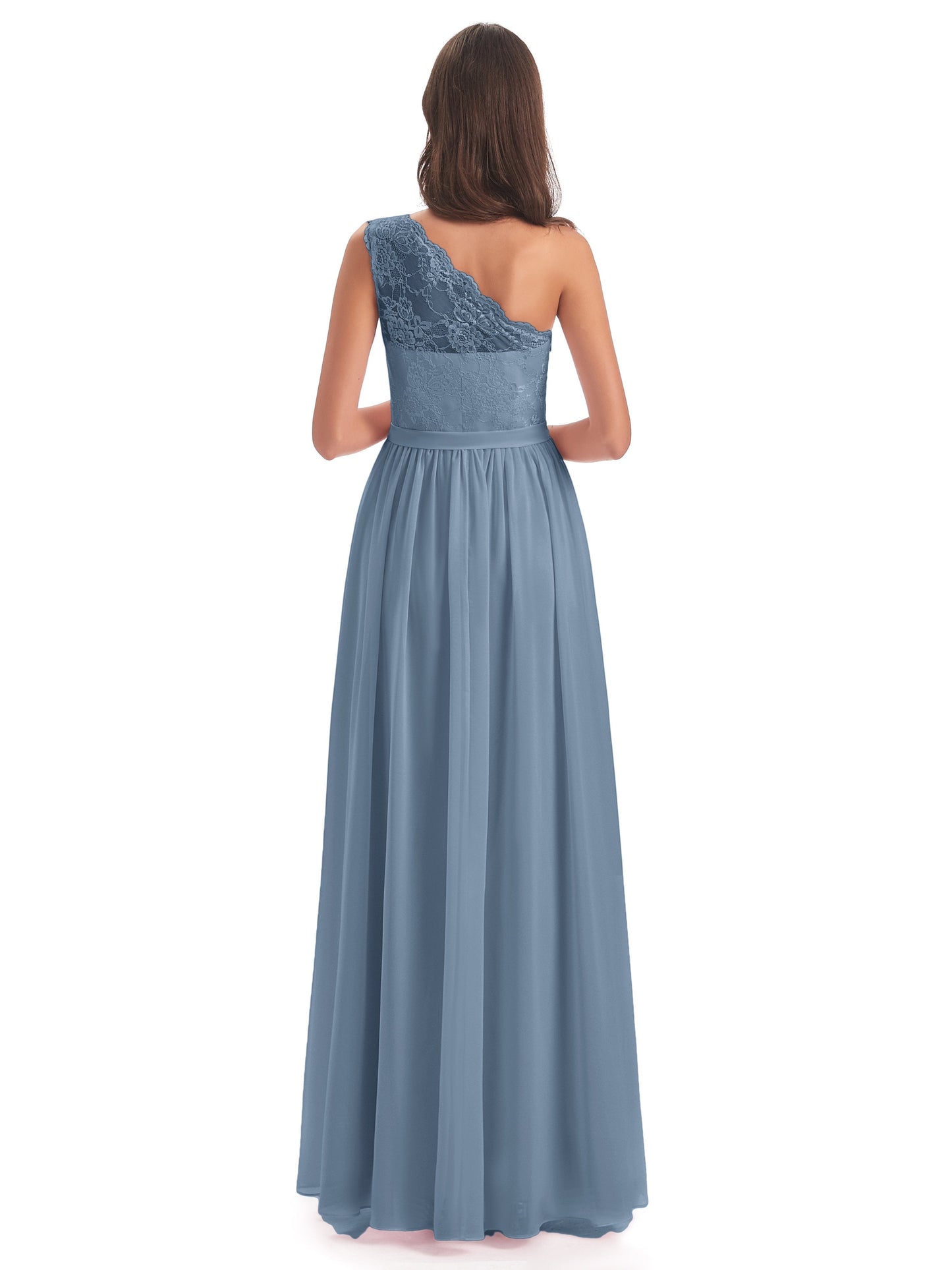 Scarlett One Shoulder Split Chiffon/Lace Bridesmaid Dresses