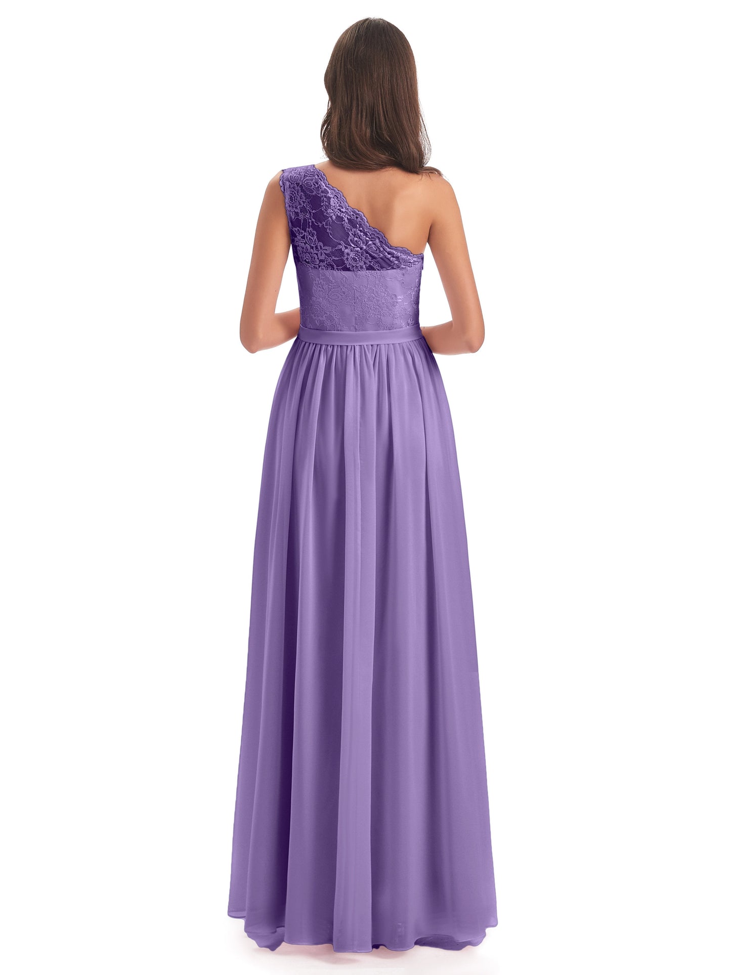 Scarlett One Shoulder Split Chiffon/Lace Bridesmaid Dresses