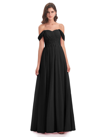 Sonia Off The Shoulder Bridesmaid Dresses With Appliques