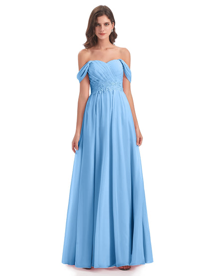 Sonia Off The Shoulder Bridesmaid Dresses With Appliques