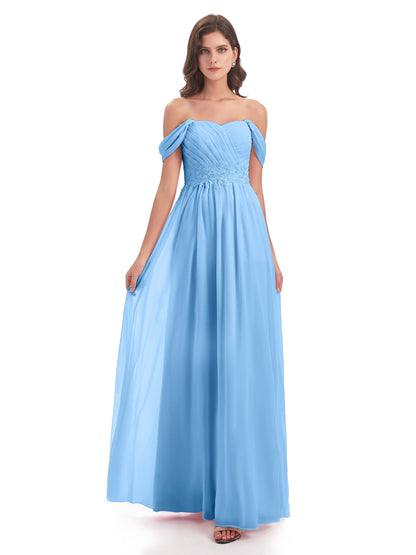Sonia Off The Shoulder Bridesmaid Dresses With Appliques