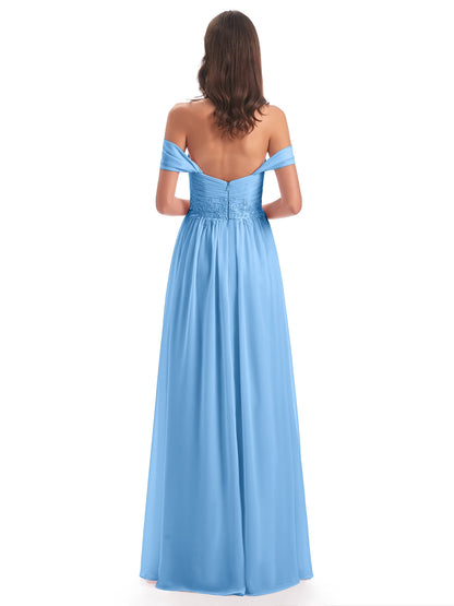 Sonia Off The Shoulder Bridesmaid Dresses With Appliques