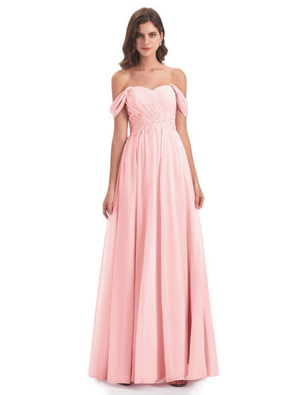 Sonia Off The Shoulder Bridesmaid Dresses With Appliques
