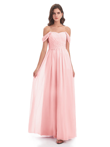 Sonia Off The Shoulder Bridesmaid Dresses With Appliques