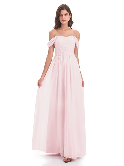 Sonia Off The Shoulder Bridesmaid Dresses With Appliques