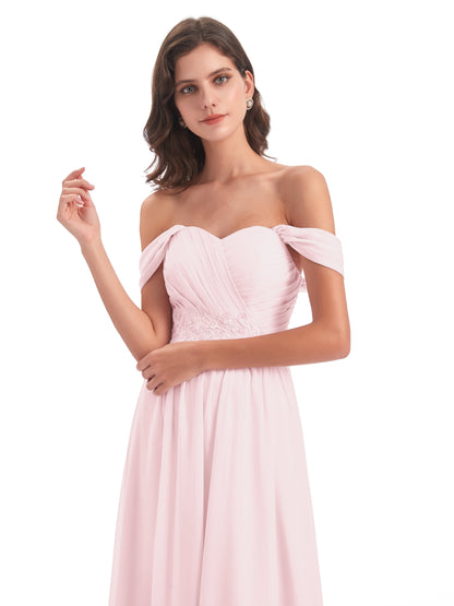 Sonia Off The Shoulder Bridesmaid Dresses With Appliques