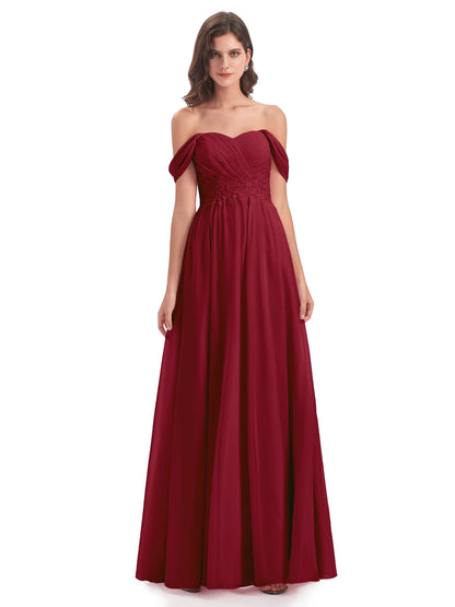 Sonia Off The Shoulder Bridesmaid Dresses With Appliques