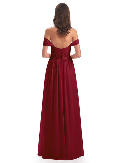 Sonia Off The Shoulder Bridesmaid Dresses With Appliques