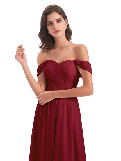 Sonia Off The Shoulder Bridesmaid Dresses With Appliques