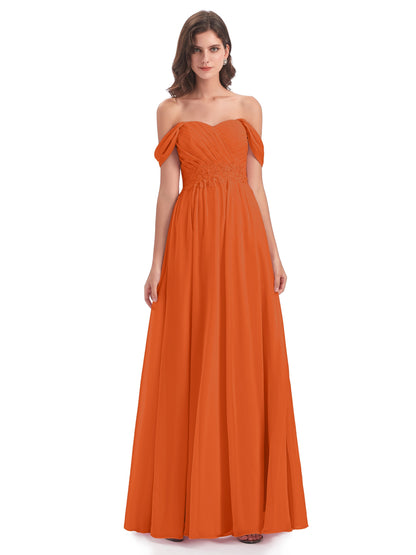Sonia Off The Shoulder Bridesmaid Dresses With Appliques