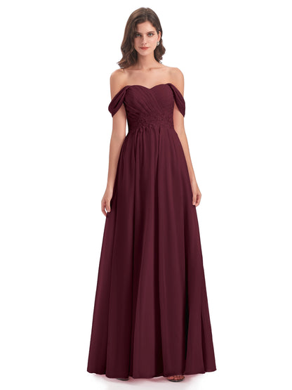 Sonia Off The Shoulder Bridesmaid Dresses With Appliques