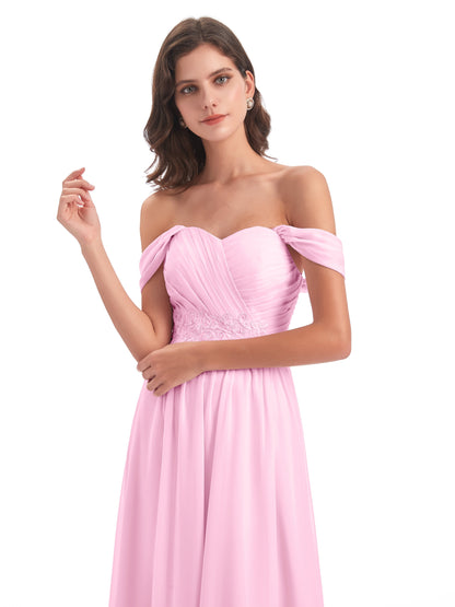 Sonia Off The Shoulder Bridesmaid Dresses With Appliques