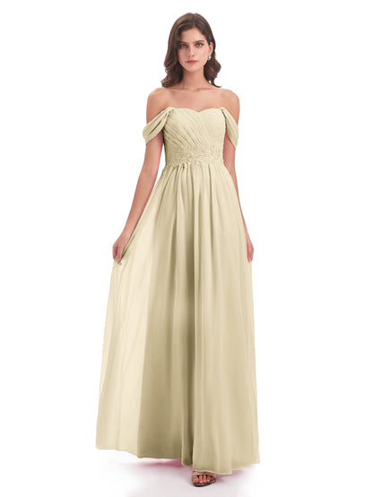 Sonia Off The Shoulder Bridesmaid Dresses With Appliques