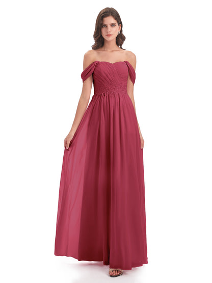 Sonia Off The Shoulder Bridesmaid Dresses With Appliques