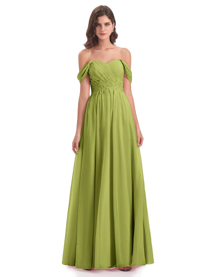 Sonia Off The Shoulder Bridesmaid Dresses With Appliques