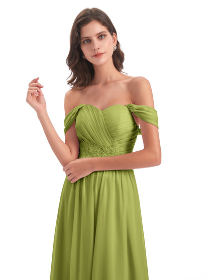 Sonia Off The Shoulder Bridesmaid Dresses With Appliques