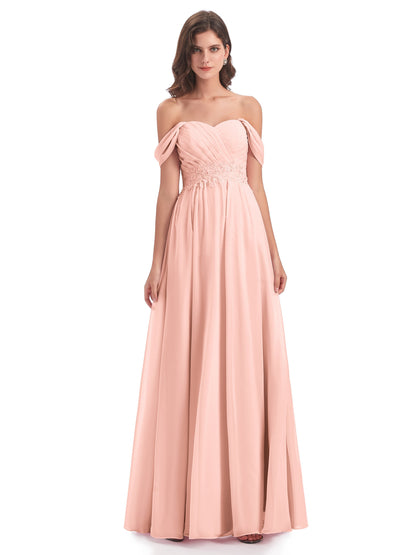 Sonia Off The Shoulder Bridesmaid Dresses With Appliques