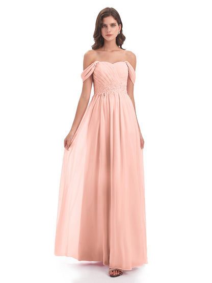 Sonia Off The Shoulder Bridesmaid Dresses With Appliques