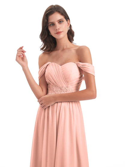 Sonia Off The Shoulder Bridesmaid Dresses With Appliques