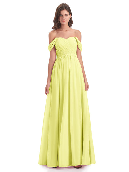 Sonia Off The Shoulder Bridesmaid Dresses With Appliques
