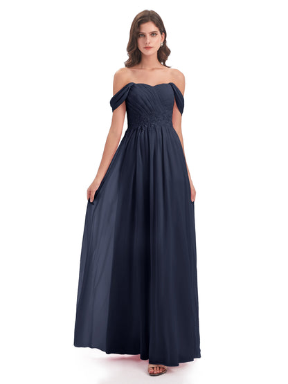 Sonia Off The Shoulder Bridesmaid Dresses With Appliques