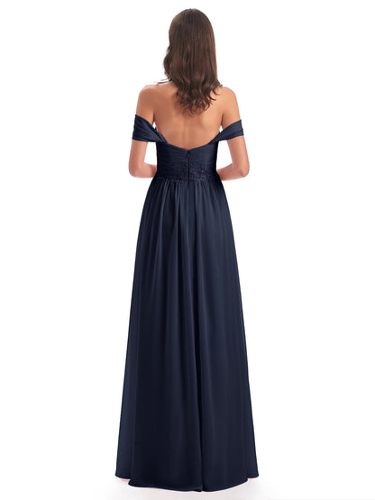 Sonia Off The Shoulder Bridesmaid Dresses With Appliques