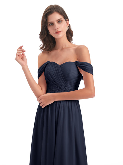 Sonia Off The Shoulder Bridesmaid Dresses With Appliques