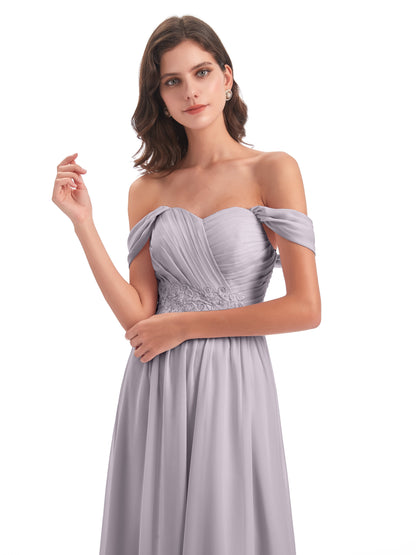 Sonia Off The Shoulder Bridesmaid Dresses With Appliques