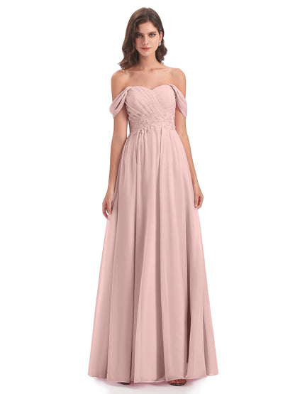 Sonia Off The Shoulder Bridesmaid Dresses With Appliques