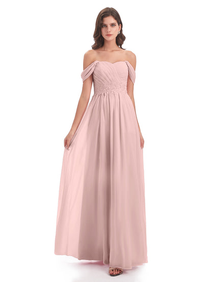 Sonia Off The Shoulder Bridesmaid Dresses With Appliques
