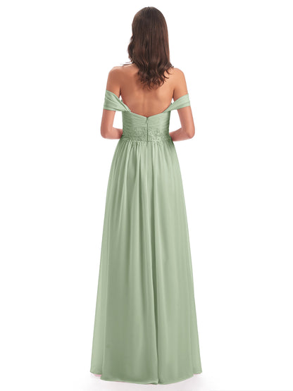 Sonia Off The Shoulder Bridesmaid Dresses With Appliques