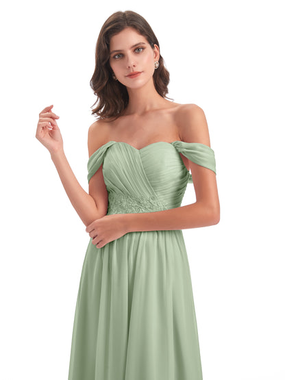 Sonia Off The Shoulder Bridesmaid Dresses With Appliques