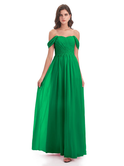 Sonia Off The Shoulder Bridesmaid Dresses With Appliques