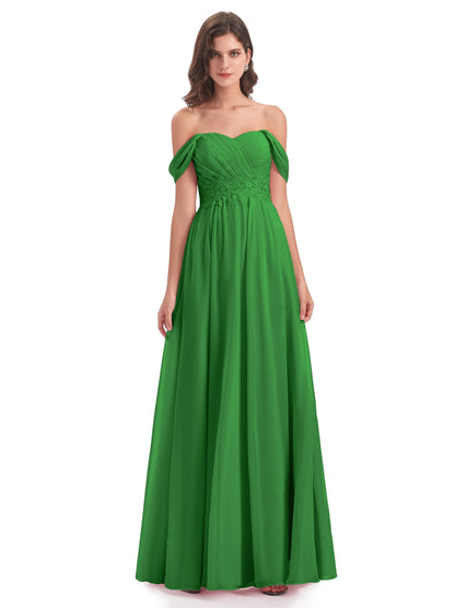 Sonia Off The Shoulder Bridesmaid Dresses With Appliques