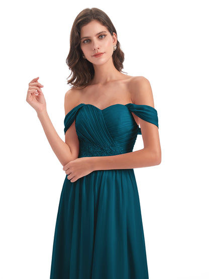 Sonia Off The Shoulder Bridesmaid Dresses With Appliques