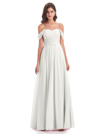 Sonia Off The Shoulder Bridesmaid Dresses With Appliques