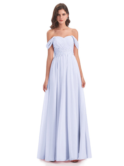 Sonia Off The Shoulder Bridesmaid Dresses With Appliques