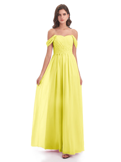Sonia Off The Shoulder Bridesmaid Dresses With Appliques