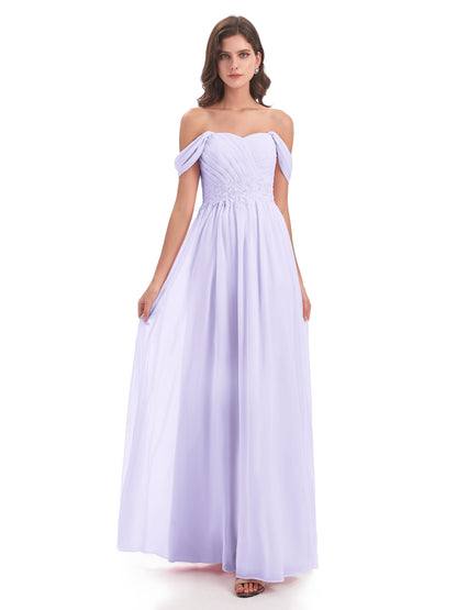 Sonia Off The Shoulder Bridesmaid Dresses With Appliques